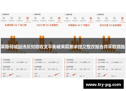 莱斯特城因违反财政收支平衡被英超要求提交整改报告并采取措施